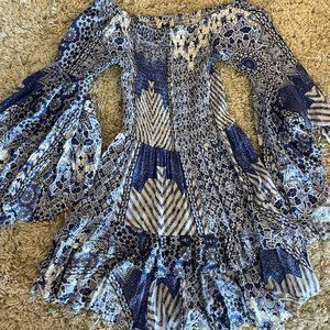 Jaase Women's Blue Pattern Mini Dress NWOT